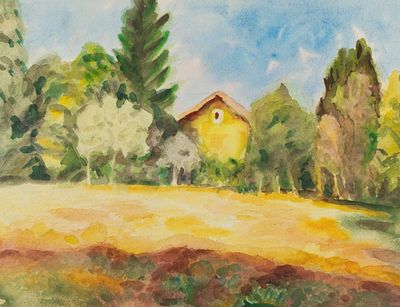 Ротач А. Л. Солнечный день. Первая половина XX века. Бумага, акварель. Размер 22х29,5 см. Хороше 