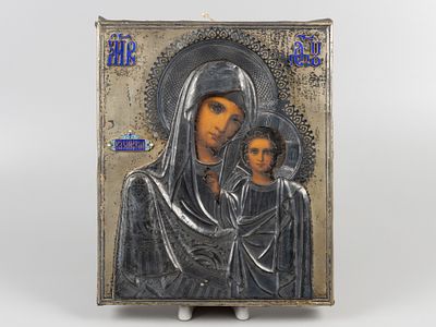 Икона. Богоматерь Казанская. Мастерская Семена Галкина. 1900-1910-е. Дерево, левкас, масло; 