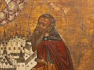 Икона храмовая, местночтимая. Соловецкие чудотворцы Зосима и Савватий с монастырем в руках. Изображение - 2