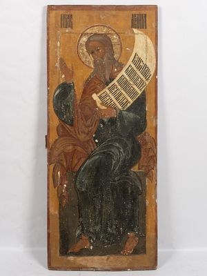 Икона храмовая, пророческого чина. Пророк Исайя. Русский Север (Обонежье ?), конец XVII в. 