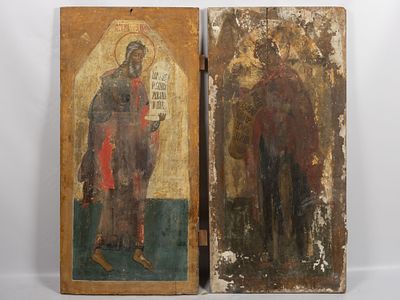 Иконы храмовые праотеческого чина. Праотец Адам и Праматерь Ева. Центральная Россия, вт. пол. 