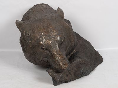 Ск. Виталий Михайлович Новиков. Голова волка. 2017. Бронза. САМОВЫВОЗ Высота 47х47х36 см. На 