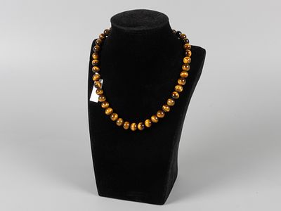 Бусы. Натуральный тигровый глаз высокого качества. Экспертиза. Вес 42 гр. Длина 39.5 см. Диаметр 