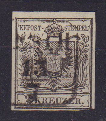 Почтовая марка Австрии. 1850 г. Мих. №2 Х. Гашеная.