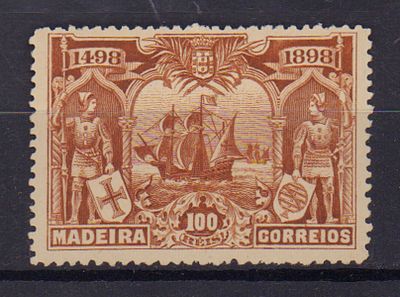 Почтовая марка острова Мадейра. Парусник. 1898 г. Мих. №39. Негашеная. Состояние (*).
