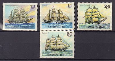 Почтовые марки Самоа. Парусники. 1979 г. Мих. №403-406. Негашеные. Состояние **.