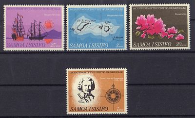 Почтовые марки Самоа. Парусники. 1968 г. Мих. №178-181. Негашеные. Состояние **.