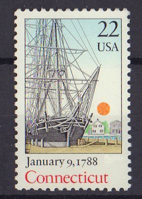 Почтовая марка США. Парусник. 1988 г. Мих. №1961. Негашеная. Состояние **.