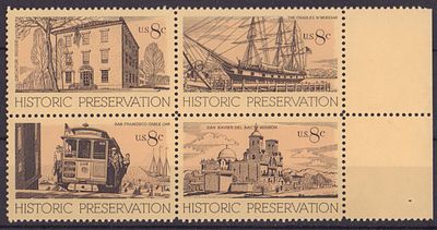 Почтовые марки США. Парусник. 1971 г. Мих. №1052-1055. Сцепка. Негашеная. Состояние **.