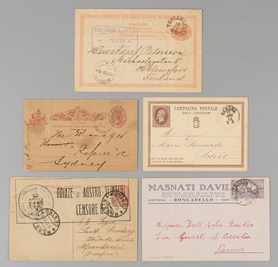 Разные страны. Почтовая карточка. 5 шт. Рубеж XIX-XX вв. Почта. Открыточный формат. Почтовые 