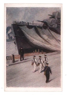 Худ. Г.П. Фитингоф. Ленинград в дни Отечественной войны. На набережной Невы. Блокадная 