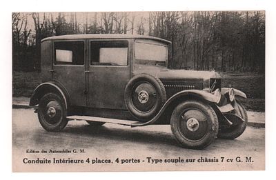 Рекламная открытка 4-х местного легкового автомобиля. 1920-е гг. Открыточный формат. Хорошее 