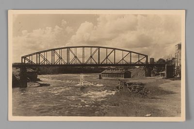 Эстония. Нарва. ЖД мост через реку. Фотографическая открытка. 1920-1930-е. Открыточный формат. 