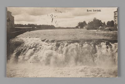 Эстония. Нарва. Водопад. Фотографическая открытка. 1924 Почта. Открыточный формат. Прошла 