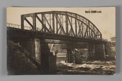 Эстония. Нарва. ЖД мост через реку. Фотографическая открытка. 1924 Почта. Открыточный формат. 