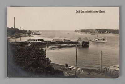 Эстония. Усть- Нарва (ныны Нарва-Йыэсуу) Пассажирский пароход "Павел" в устье р. Нарвы. 