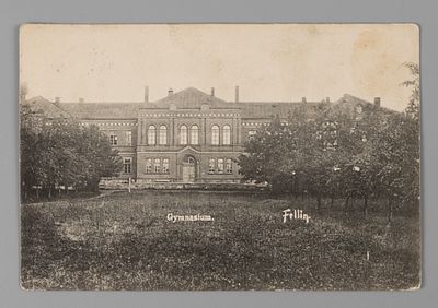 Эстония. Феллин (ныне Вильянди) Гимназия. Открытка Начало ХХ в. Почта. Открыточный формат. Изд. 