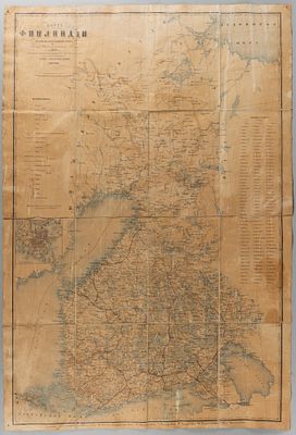 Карта Финляндии. СПб., 1860. Карта Финляндии, хромолитографированная при Военно-Топографическом 