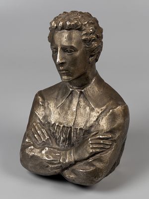 Бюст. Поэт А. Блок. Ленинград, 1970-е. Силумин. Высота 22 см. Подпись в тесте. Следы бытования. 