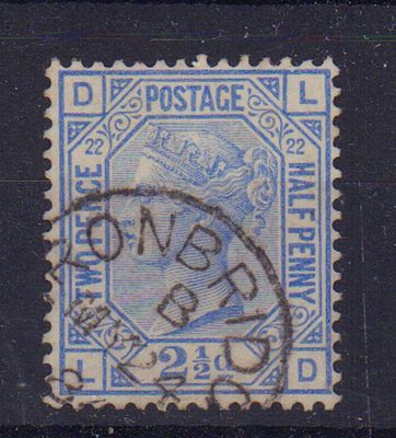 Почтовая марка Великобритании. 1881 г. Мих. №59. ВЗ 11. Гашеная.