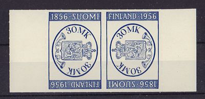 Почтовые марки Финляндии. 1956 г. Мих. №457. Пара марок. Негашеные. Состояние **.
