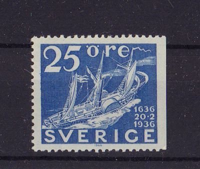 Почтовая марка Швеции. Парусный пароход. 1936 г. Мих. №231. Негашеная. Состояние **.