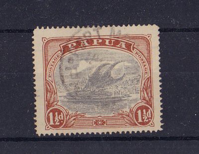 Почтовая марка Папуа. Парусник. 1916 г. Мих. №51. ВЗ 3. Гашеная.