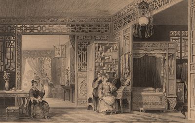 Аллом Т. (по рисунку), Флойд В. (гравер). Будуар и спальня знатной китайской дамы. Середина XIX