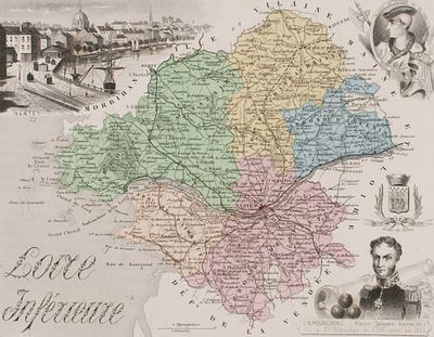 Вюйемин А. Карта департамента Атлантическая Луара. Лист из атласа "Франция и колонии". 1878.