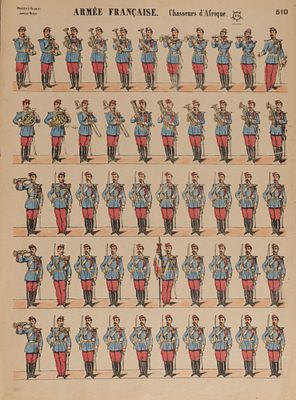 Французская военная форма. Африканские стрелки (лёгкая кавалерия). №510. Начало XX века. Бумага