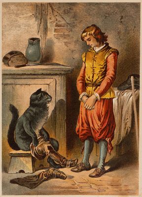 Оффтердингер К. Иллюстрация к "Коту в сапогах" Ш. Перро. 1910-е гг. Бумага, цв. ксилография.
