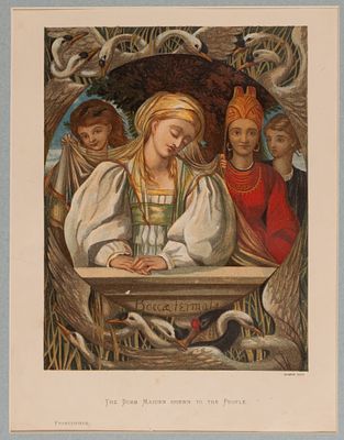 Бойл Э. В. (E.V.B.) (по рисунку), Братья Лейтон (граверы). Девицу показывают народу.