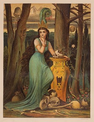 Бойл Э. В. (E.V.B.) (по рисунку), Братья Лейтон (граверы). Злая принцесса в саду. Иллюстрация к