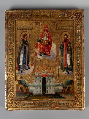 Икона. Свенская Печерская Пресвятая Богородица. Мстёра, ок. 1900 г.. Дерево, темпера, золочение
