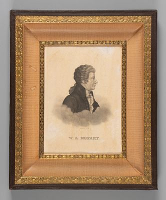 Мейер К. (рис. и грав.) Портрет композитора В. А. Моцарта. Сер. XIX века. Бумага, пунктир. 