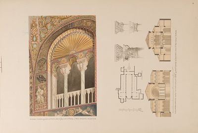 Верхняя галерея церкви св. Виталия и разрез церкви св. Дмитрия. Лист 11. Худ. кн. Гагарин Г. Г. 