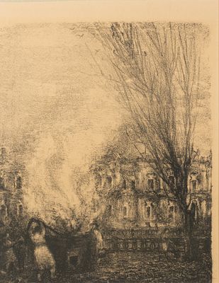 [Из коллекции В. и Л. Носкиных] Каплан А. Л. Варят асфальт. 1945. Бумага, автолитография. 