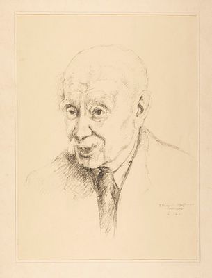 Семенова-Тян-Шанская (Болдырева) В. Д. Профессор Курбашов. 1956. Бумага, литография. Размер по 