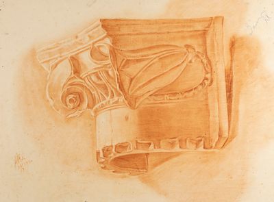 [Из архива семьи Твелькмейер] Розинг Л. Б. Капитель. 1920-е гг. Бумага, сангина. Размер листа 