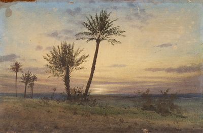 Бенуа Альберт [по подписи] Рассвет на Востоке. Рубеж XIX - XX вв. Бумага, акварель, лак. Размер 