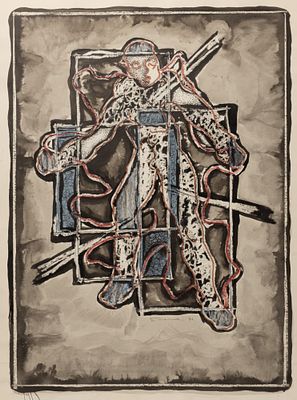 Погожев Б. Святой Себастьян. 1971. Бумага, см. техника. Размер листа 60х40 см. Хорошее 