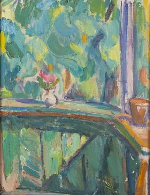 [Группа &laquo;Одиннадцать&raquo;] Тетерин В. К. Этюд с букетом. 1984. Холст, масло. Размер по раме 49х37,5 см.