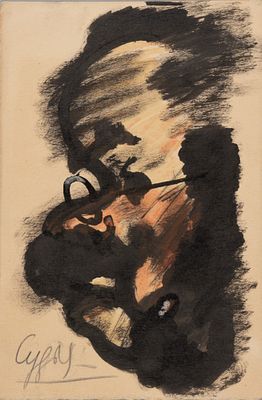 Сандлер Е. Н. Господин Судья. 1949. Бумага, тушь, акварель. Размер листа 17,3х11,4 см. Хорошее 