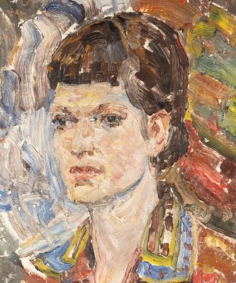 Кривицкий Л. Г. Студентка Таисия. 1998. Картон, масло. Размер 34,5х28 см. Хорошее состояние. 