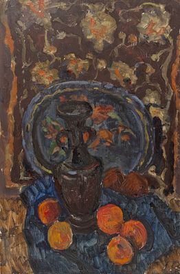 Лернер П. А. Натюрморт. 1975. Картон, масло. Размер 49,8х32,6 см. Хорошее состояние. Следы 