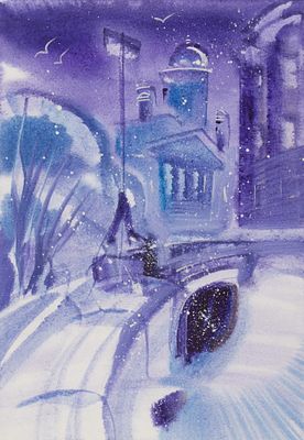 Пшеницын А. Б. Исаакий. 2025. Бумага, акварель. Размер листа 30х21 см. Хорошее состояние. Лист 