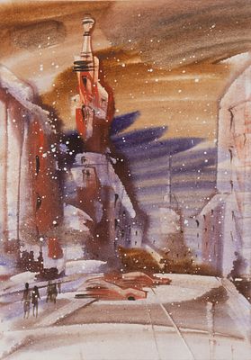 Пшеницын А. Б. Душа. 2025. Бумага, акварель. Размер листа 30х21 см. Хорошее состояние. Лист 