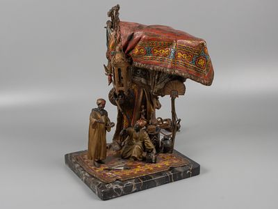 Венская бронза. Лампа. Арабская лавка. Авт. Чотка А. Нач. XX в. Роспись, мрамор. Высота 37,2 