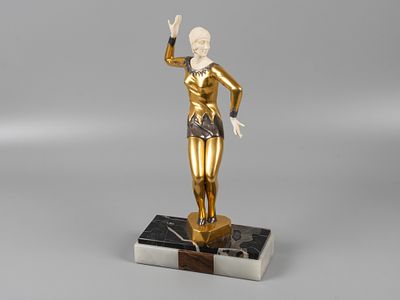 Ск. Preiss Ferdinand. Ар-деко. Статуэтка Танцовщица фокстрота. Германия, 1920-1930-е. Слоновая 