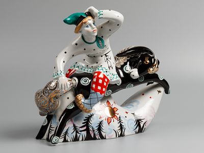 Ск. Киселев, А. Авторская статуэтка. &laquo;Конек-Горбунок&raquo;. ЛЗФИ. 1963 г. Фарфор, роспись. Размер 23 